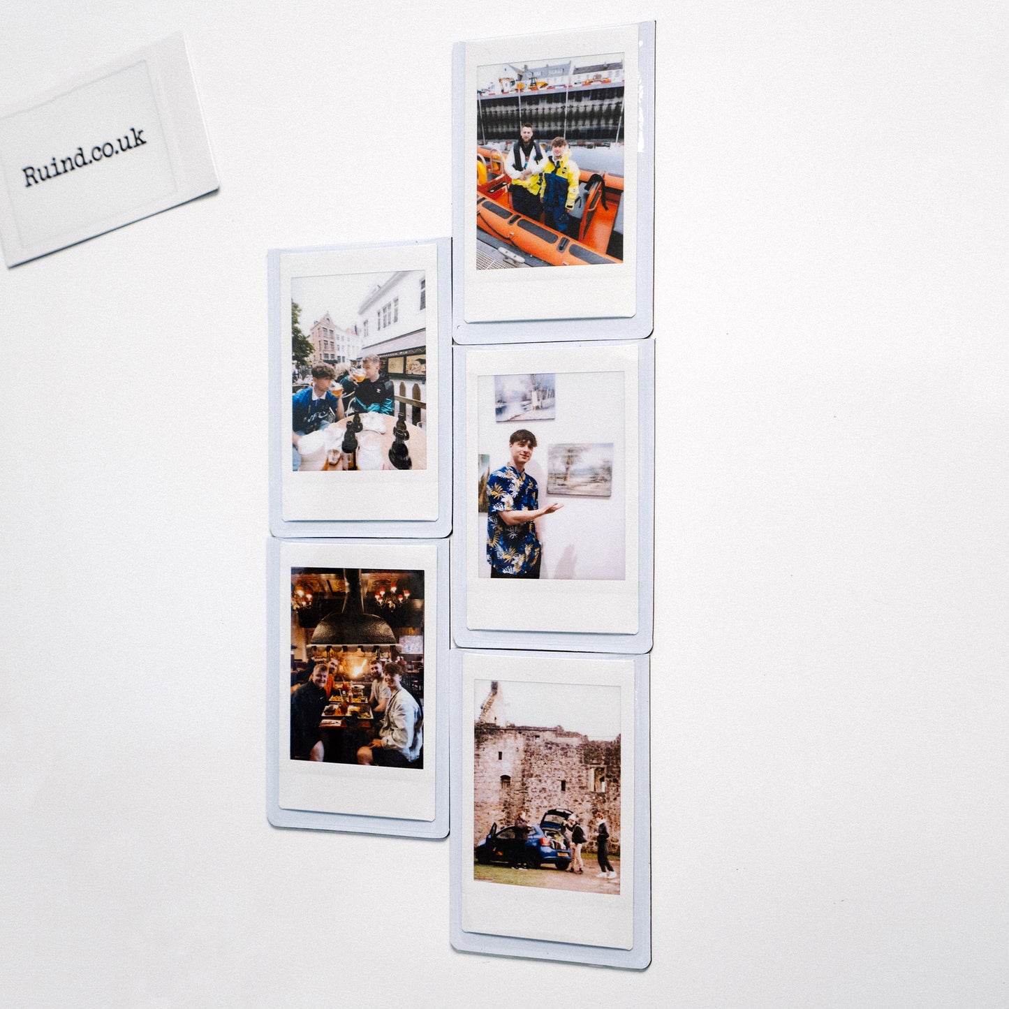 5 White Magnetic Frames for Instax Mini Film